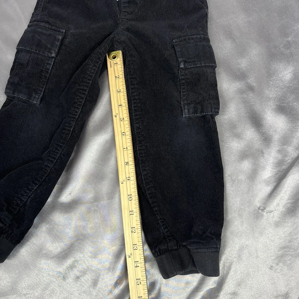 Baby GAP Cargo Pants Toddler 4‎ Years Lined Black Corduroy Pull-On Joggers Cozy